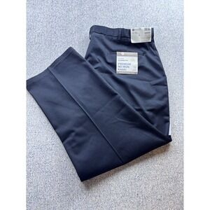 Haggar Premium Mens 46x29 Black Premium No Iron Khaki Classic Fit Flat Front